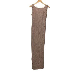 Adianna Papell  Womens size 8 Rose Lace Maxi Dress Sleeveless Full-Length Elegan